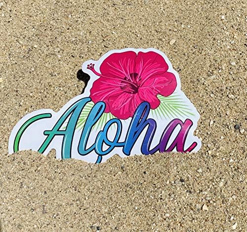 Aloha מעצבת 3 חבילות Aloha Hawaii Hibiscus מטהר אוויר קוקוס לאורך זמן ושתי מדבקות Aloha | דקורטיבי בהוואי הטרופי